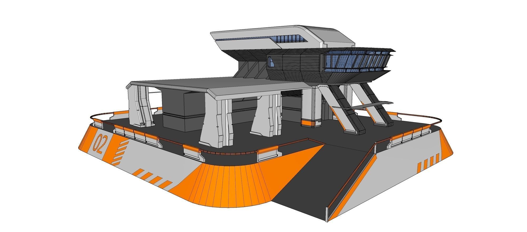 sci-fi architecture 3 3D model_24