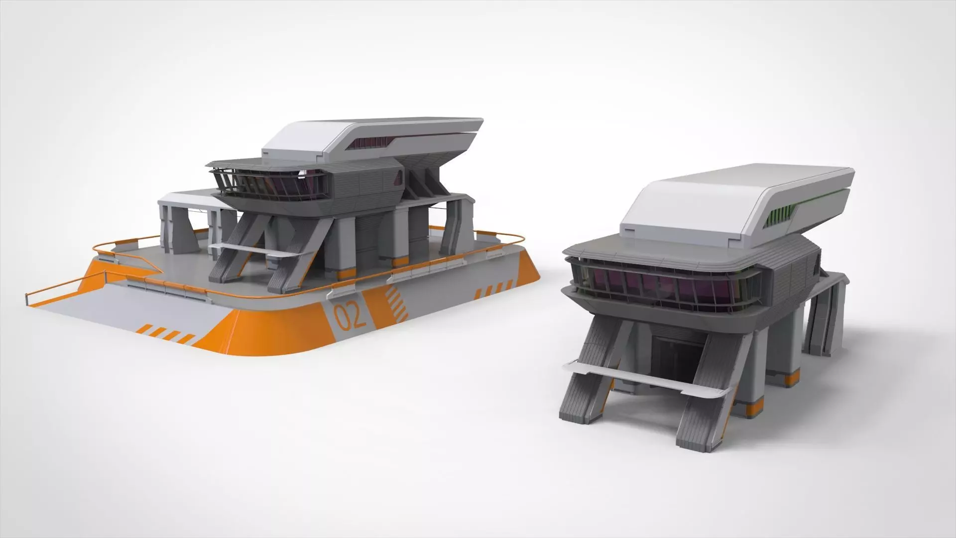 sci-fi architecture 3 3D model_0