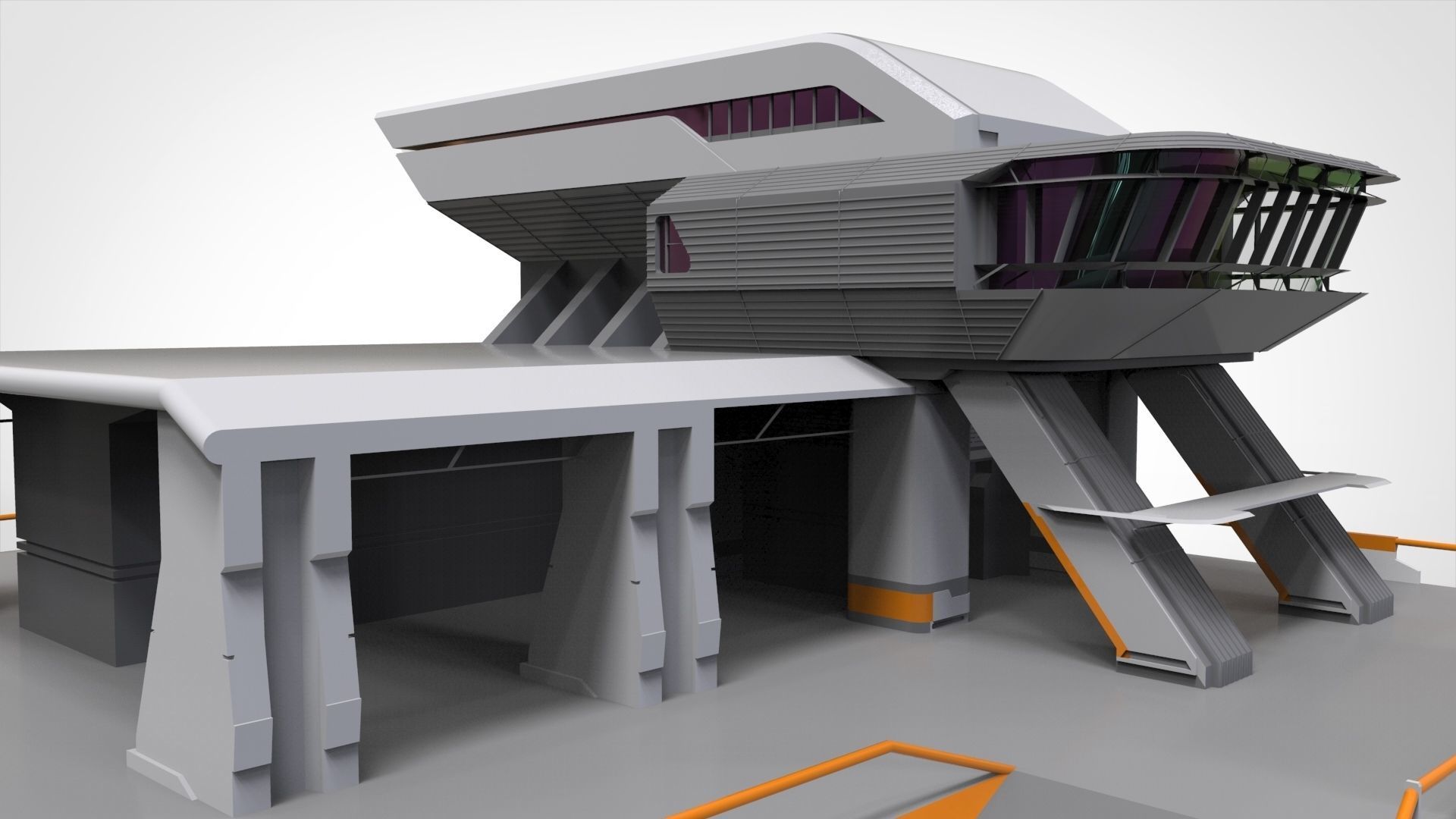 sci-fi architecture 3 3D model_10