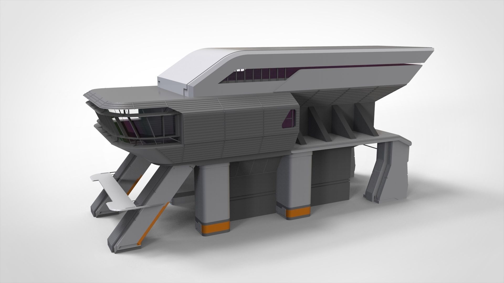 sci-fi architecture 3 3D model_14