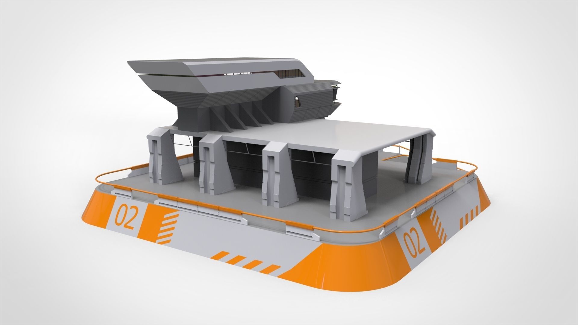 sci-fi architecture 3 3D model_5