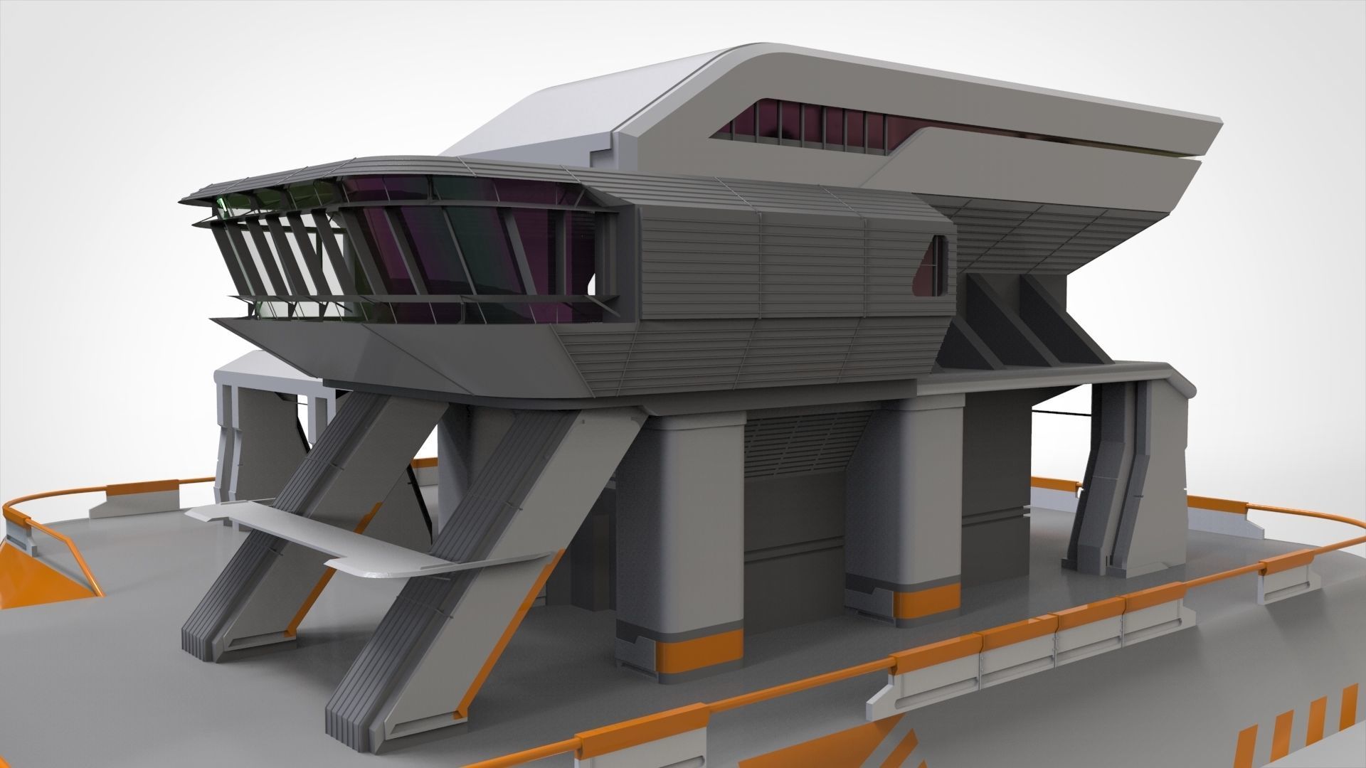 sci-fi architecture 3 3D model_11