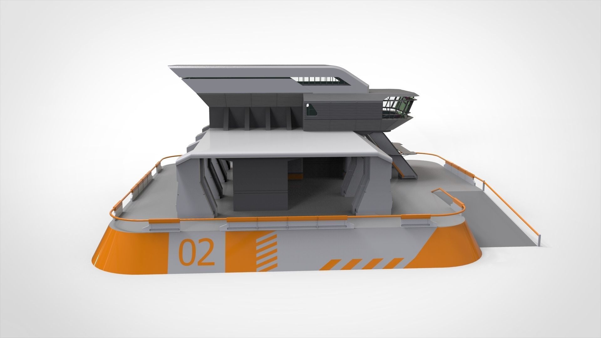 sci-fi architecture 3 3D model_6