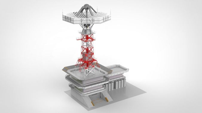 sci-fi antenna post 3 3D model