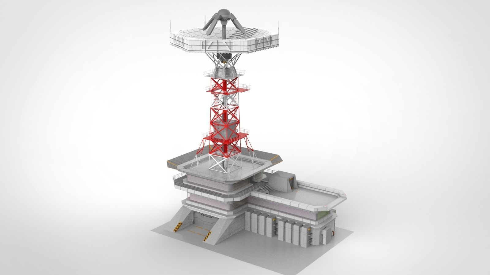 sci-fi antenna post 3 3D model_2