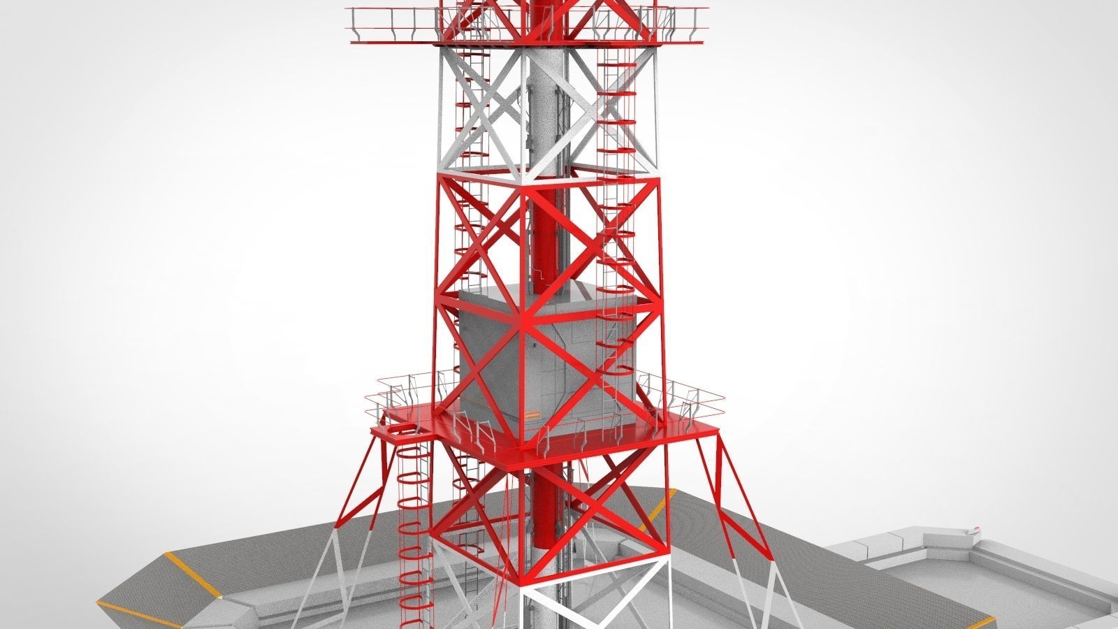 sci-fi antenna post 3 3D model_12