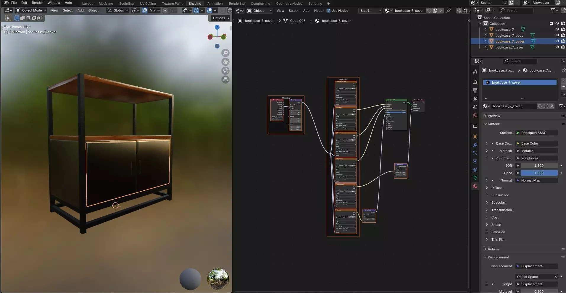 Bookcase CG7 3D model_17