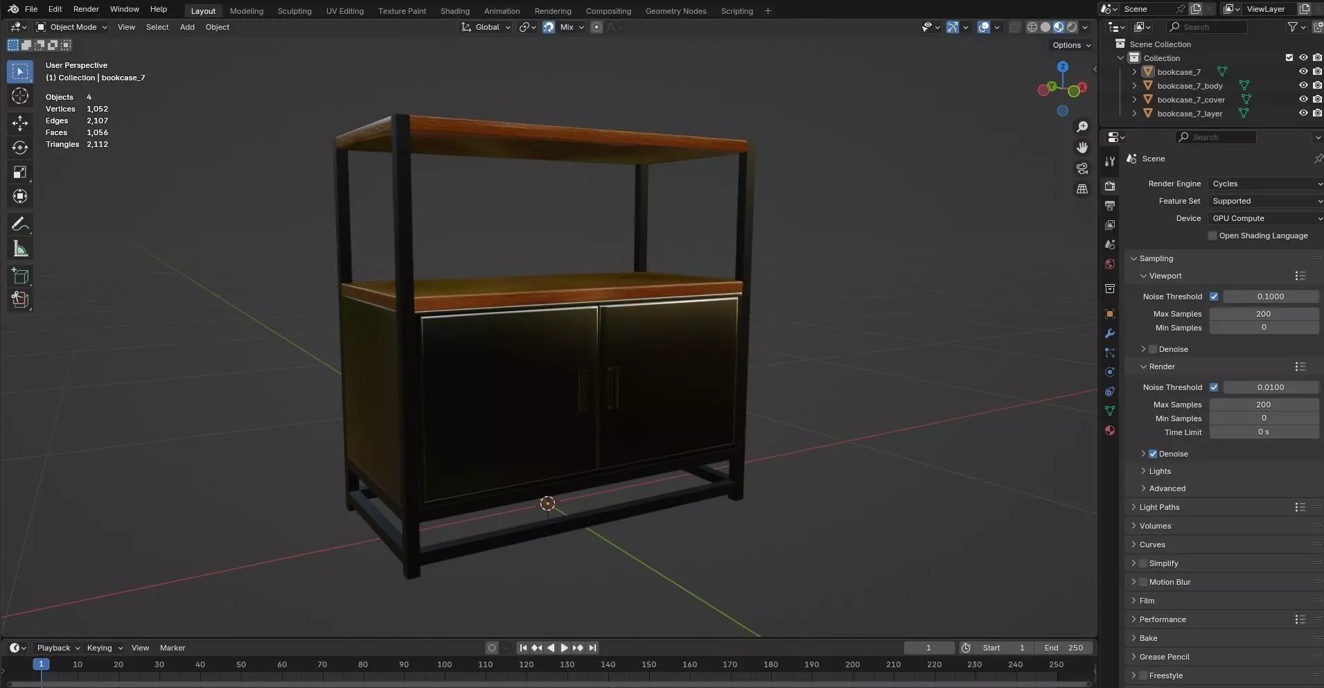 Bookcase CG7 3D model_13