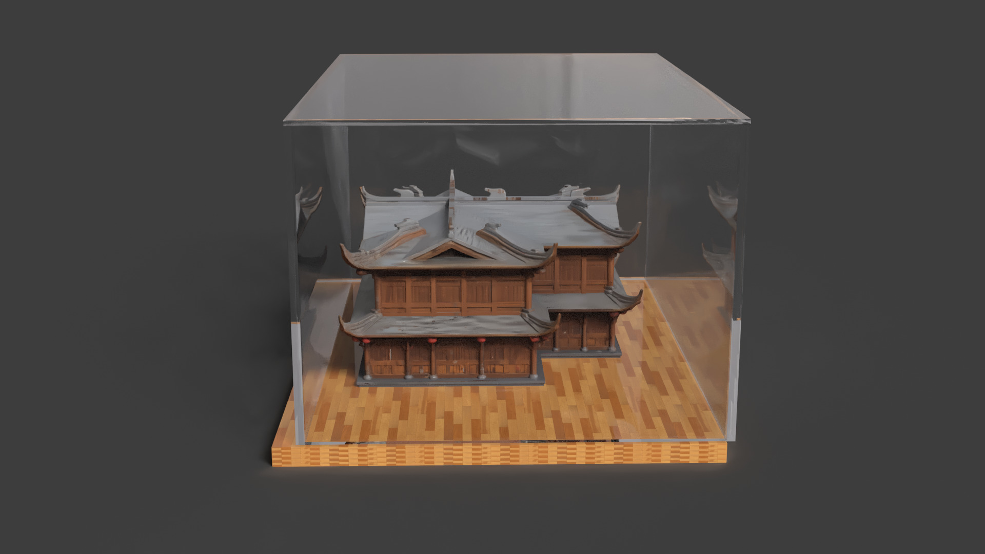 Chinese ancient house Low-poly 3D model_5