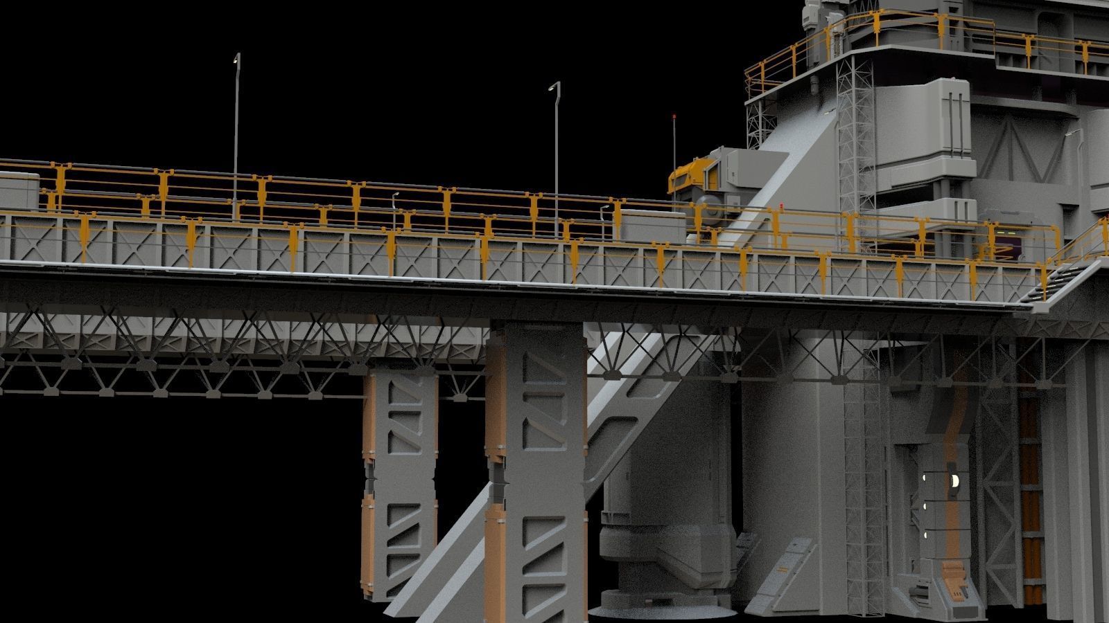 scifi radar tower 3D model_40