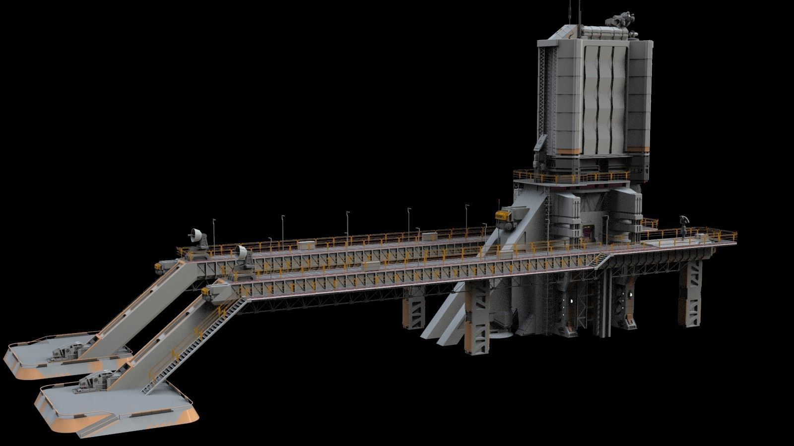 scifi radar tower 3D model_12