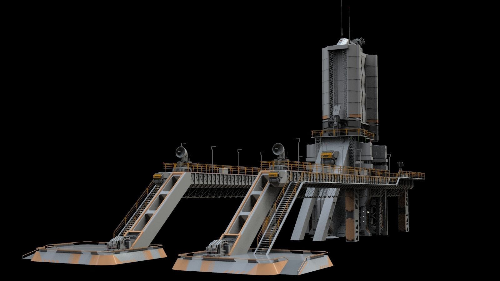 scifi radar tower 3D model_11