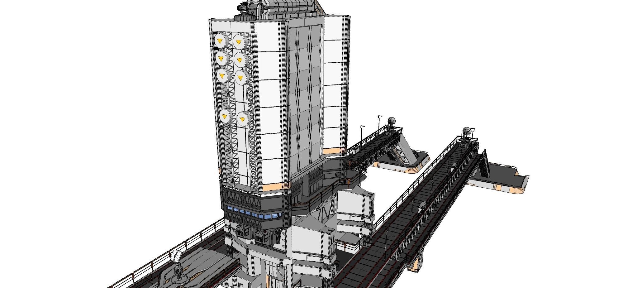 scifi radar tower 3D model_61