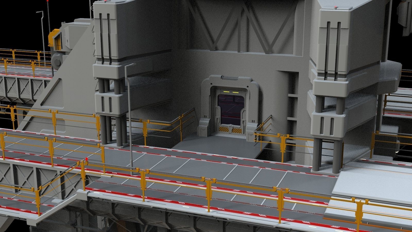 scifi radar tower 3D model_45