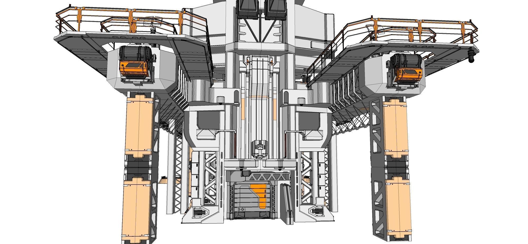 scifi radar tower 3D model_57
