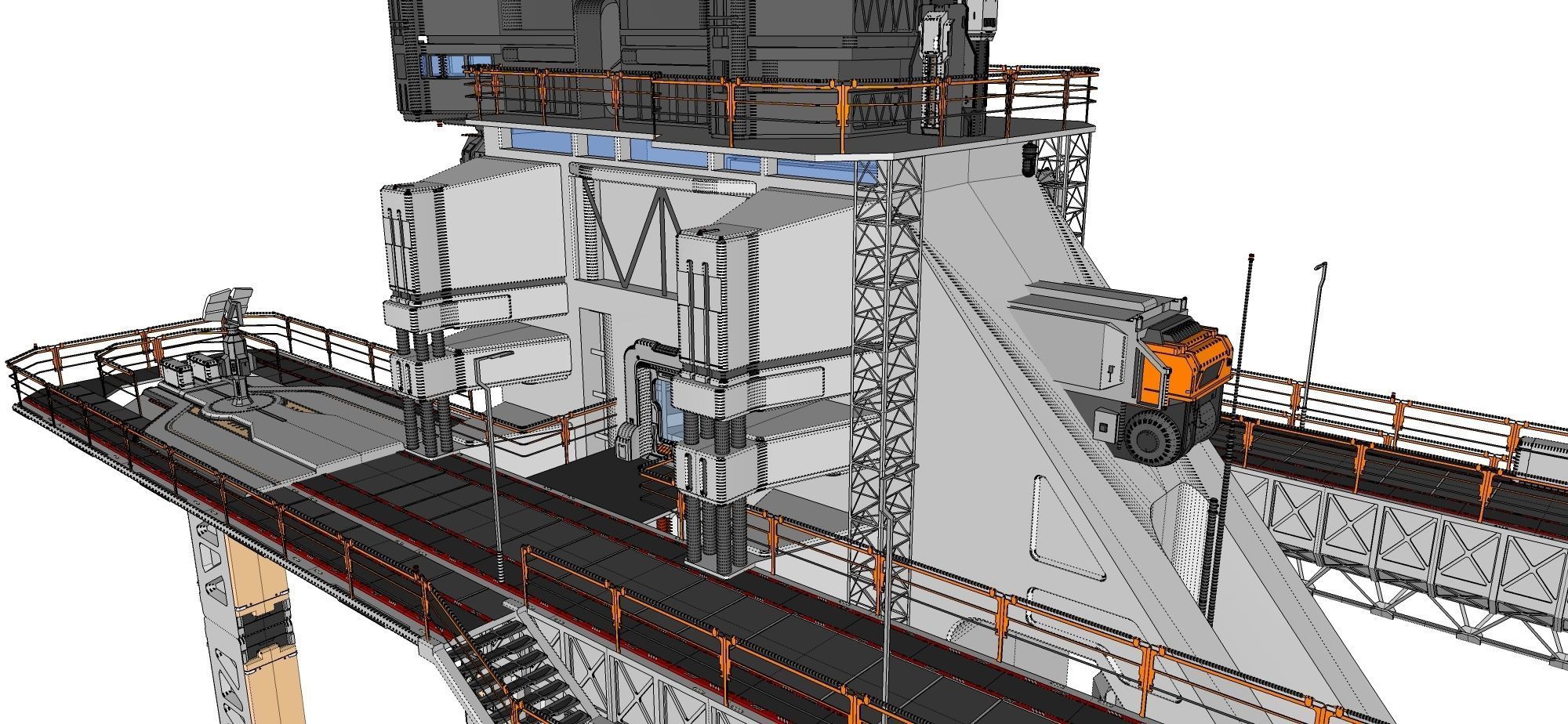 scifi radar tower 3D model_64