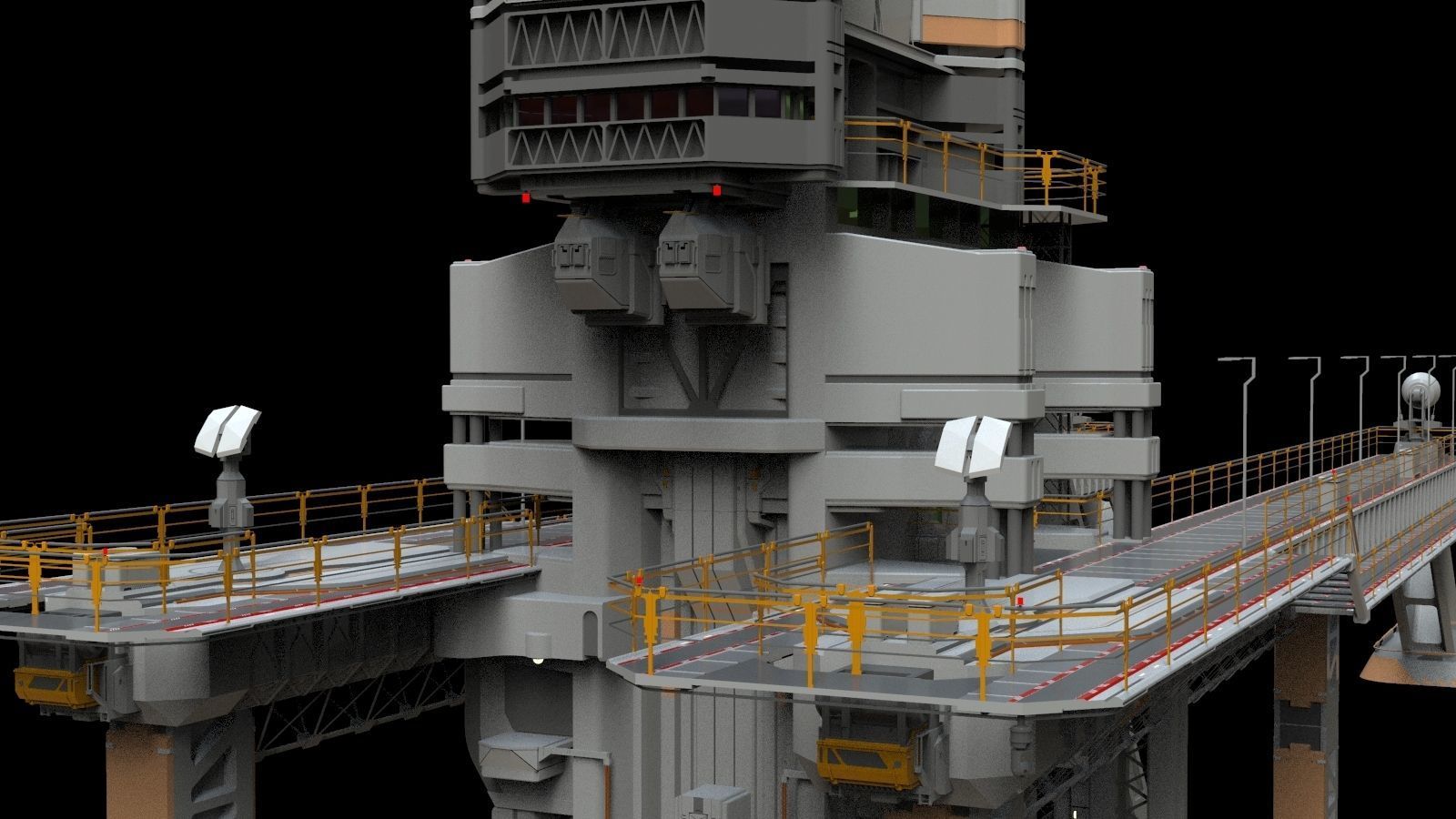 scifi radar tower 3D model_22