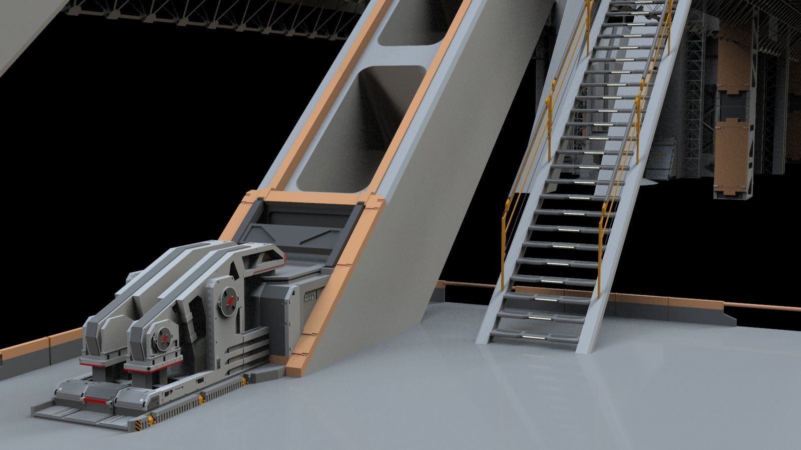 scifi radar tower 3D model_36