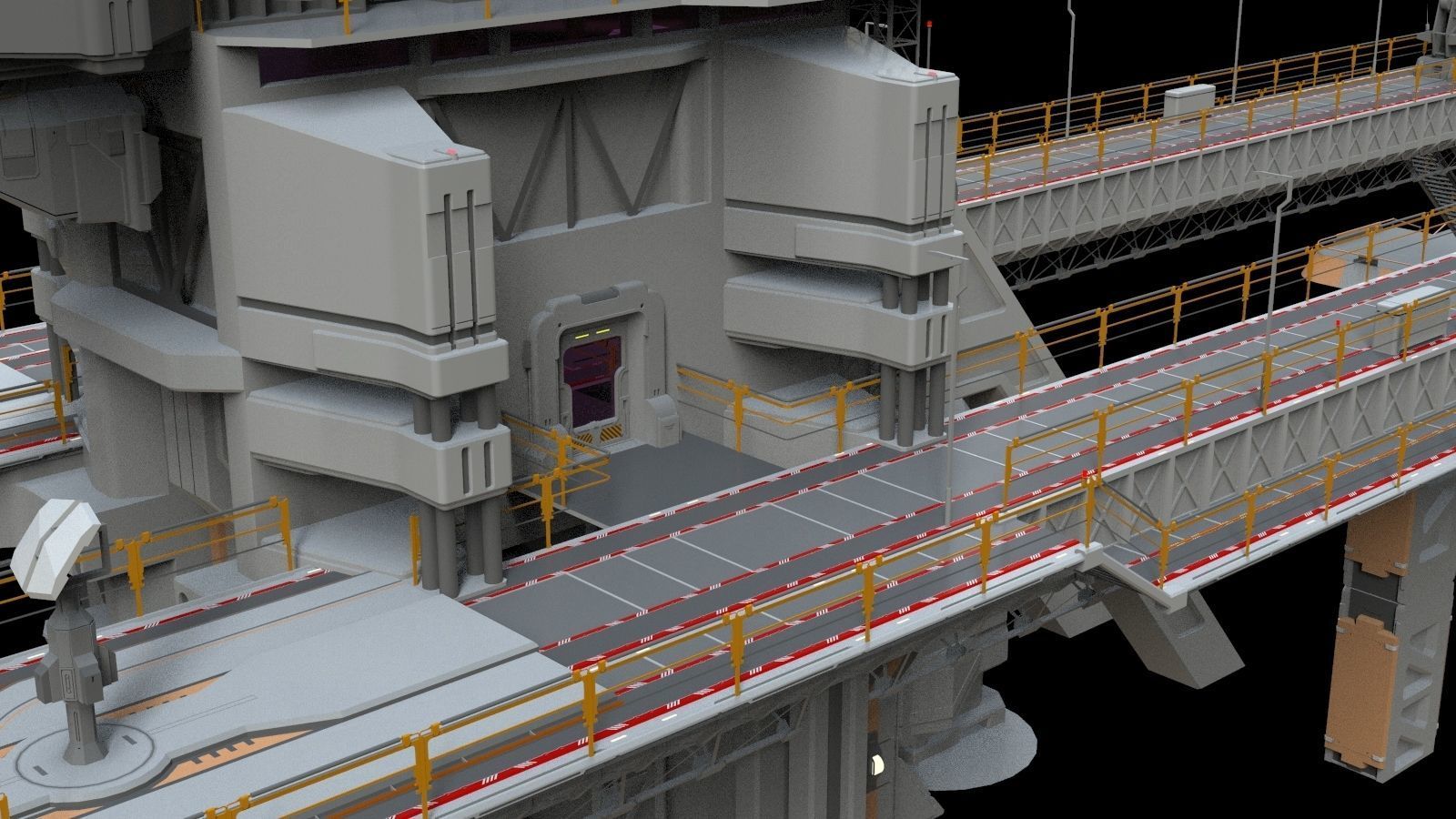 scifi radar tower 3D model_25