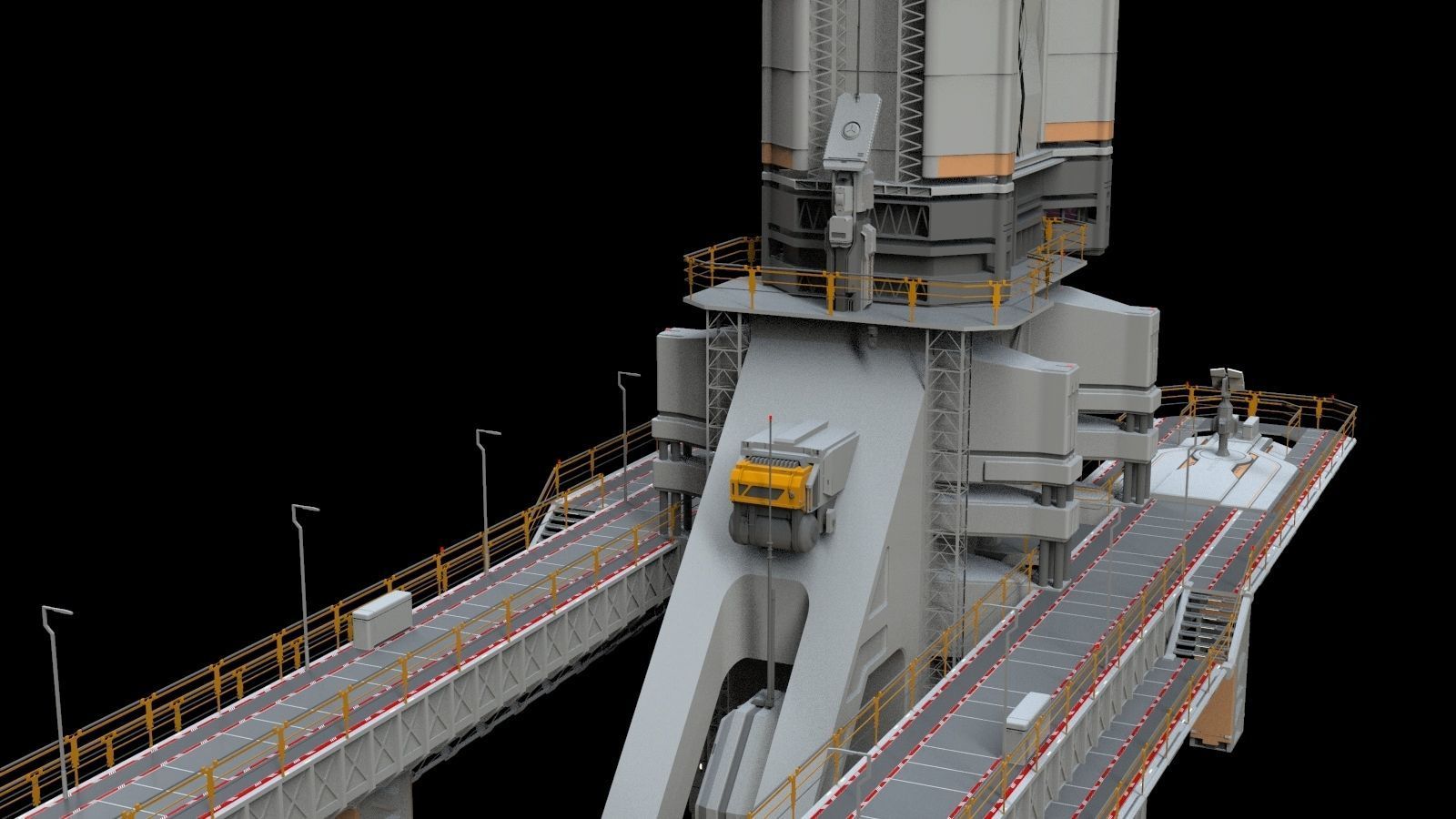 scifi radar tower 3D model_43