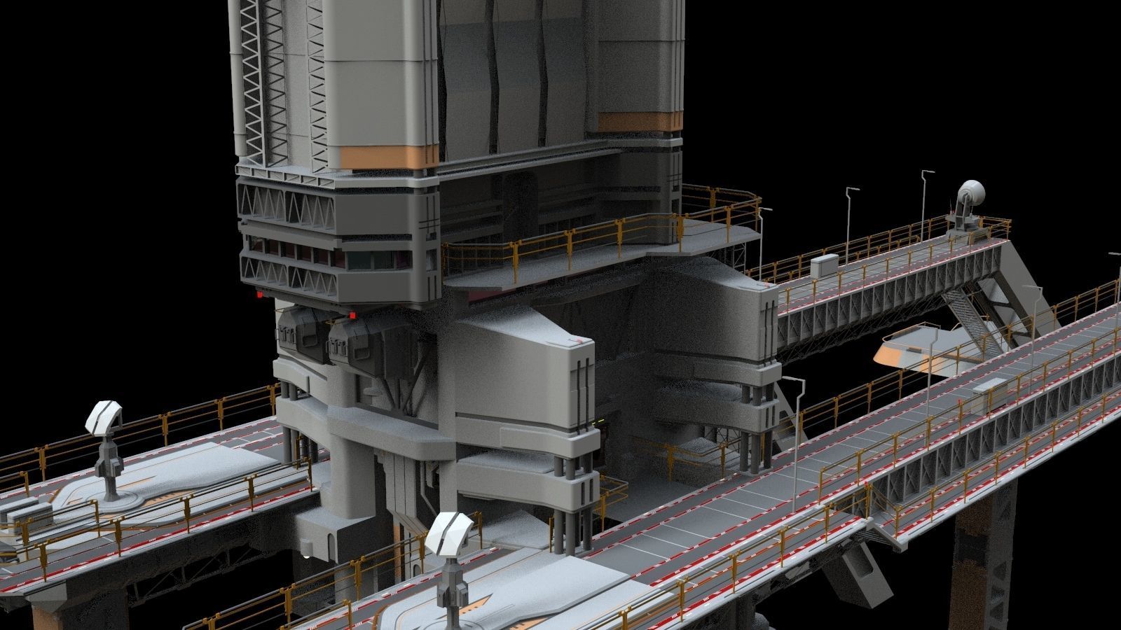 scifi radar tower 3D model_21