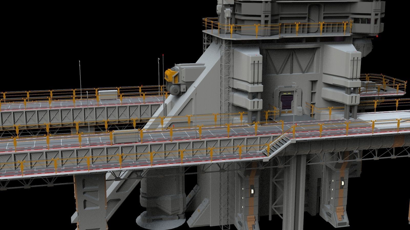 scifi radar tower 3D model_41