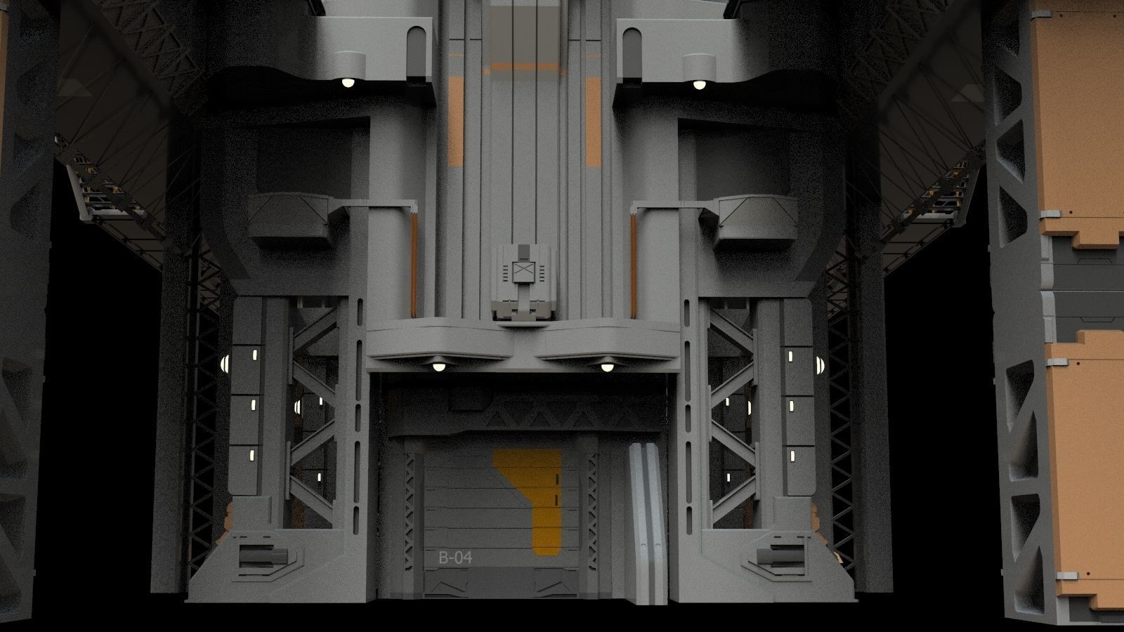 scifi radar tower 3D model_48