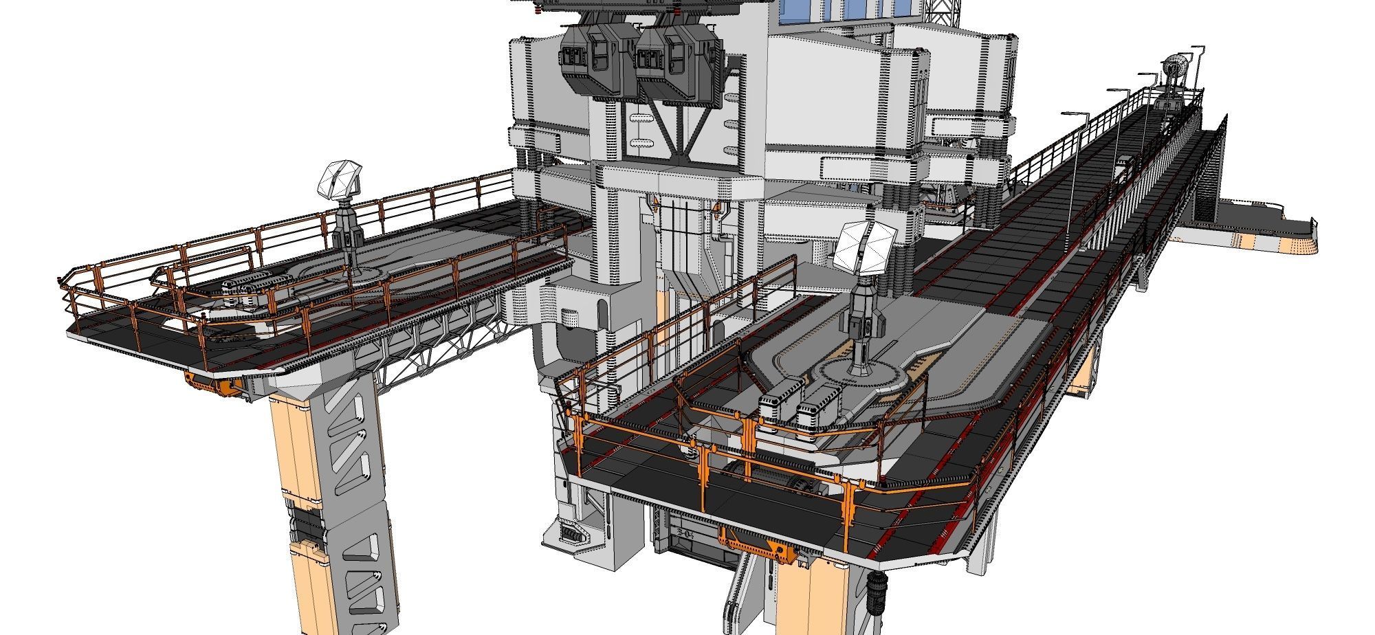 scifi radar tower 3D model_58