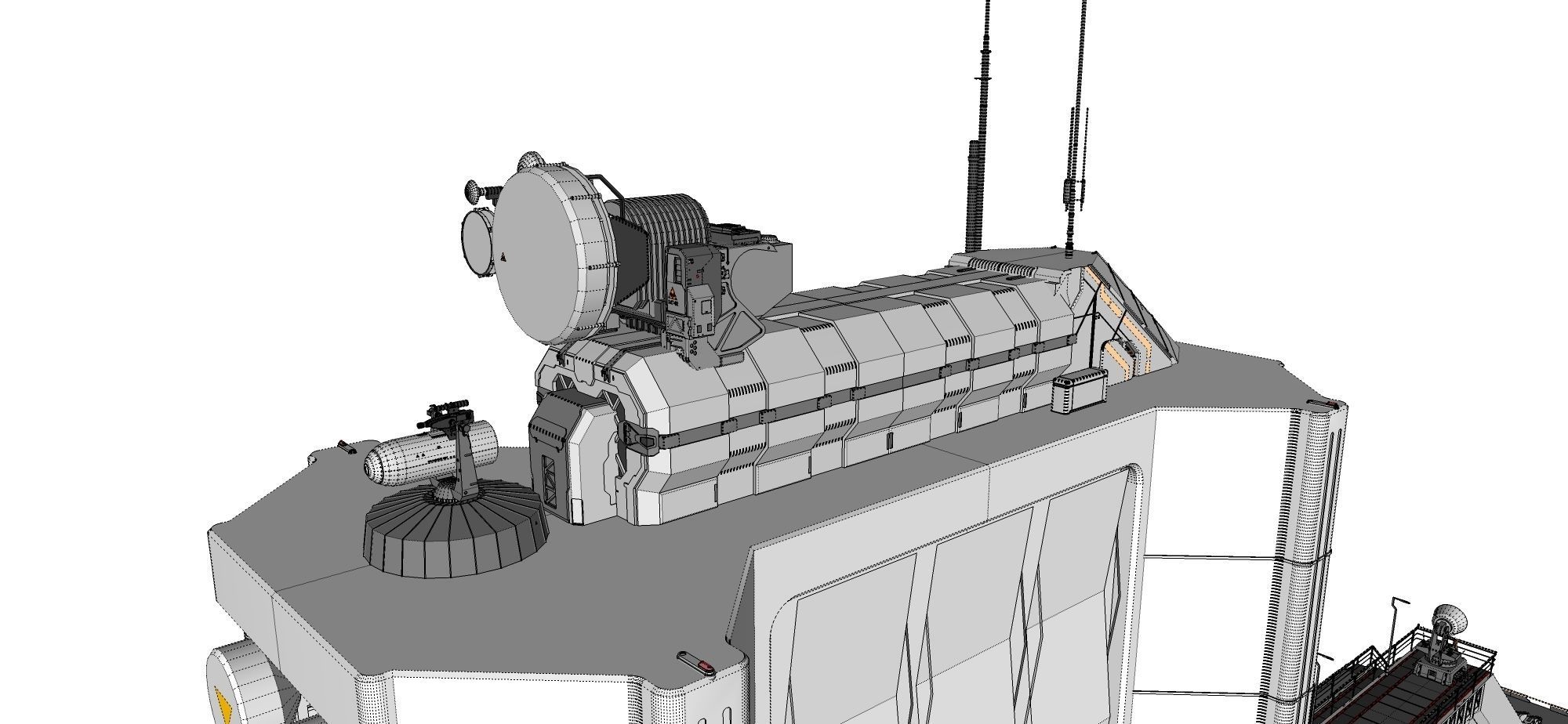 scifi radar tower 3D model_60