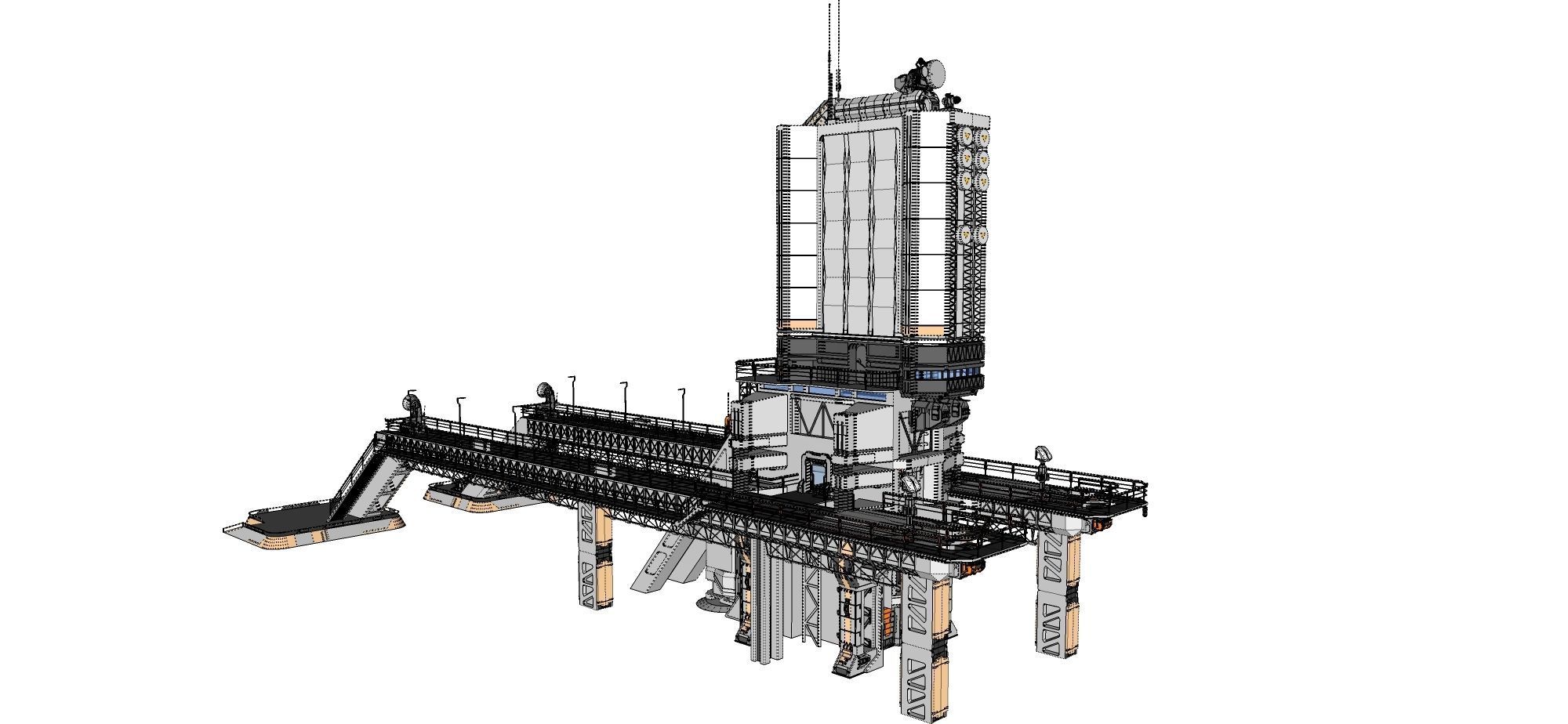 scifi radar tower 3D model_51
