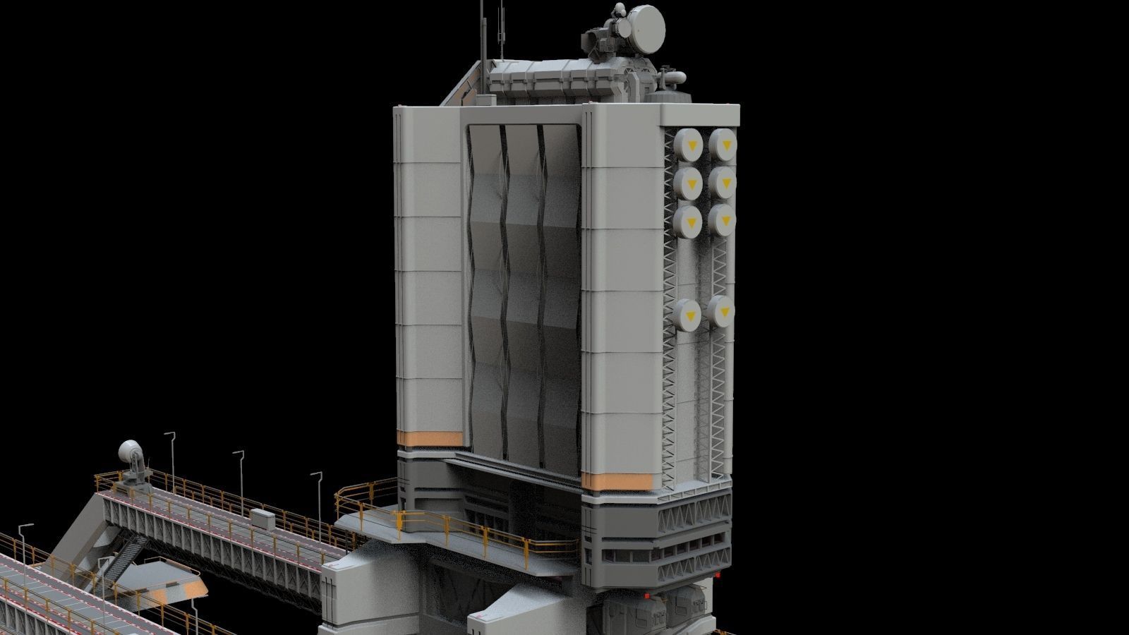 scifi radar tower 3D model_16
