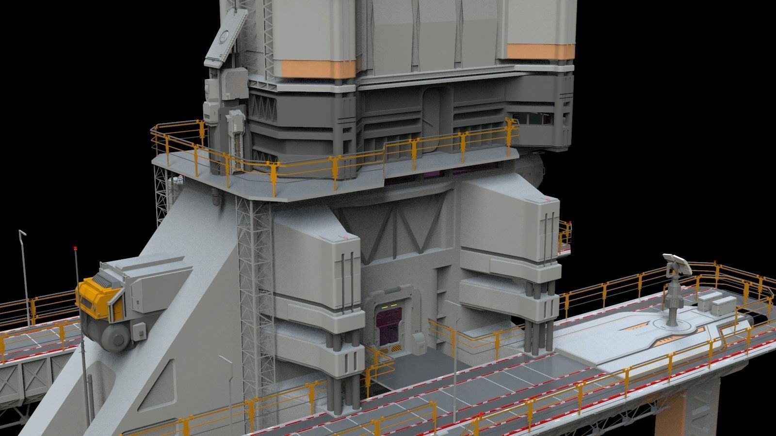 scifi radar tower 3D model_42