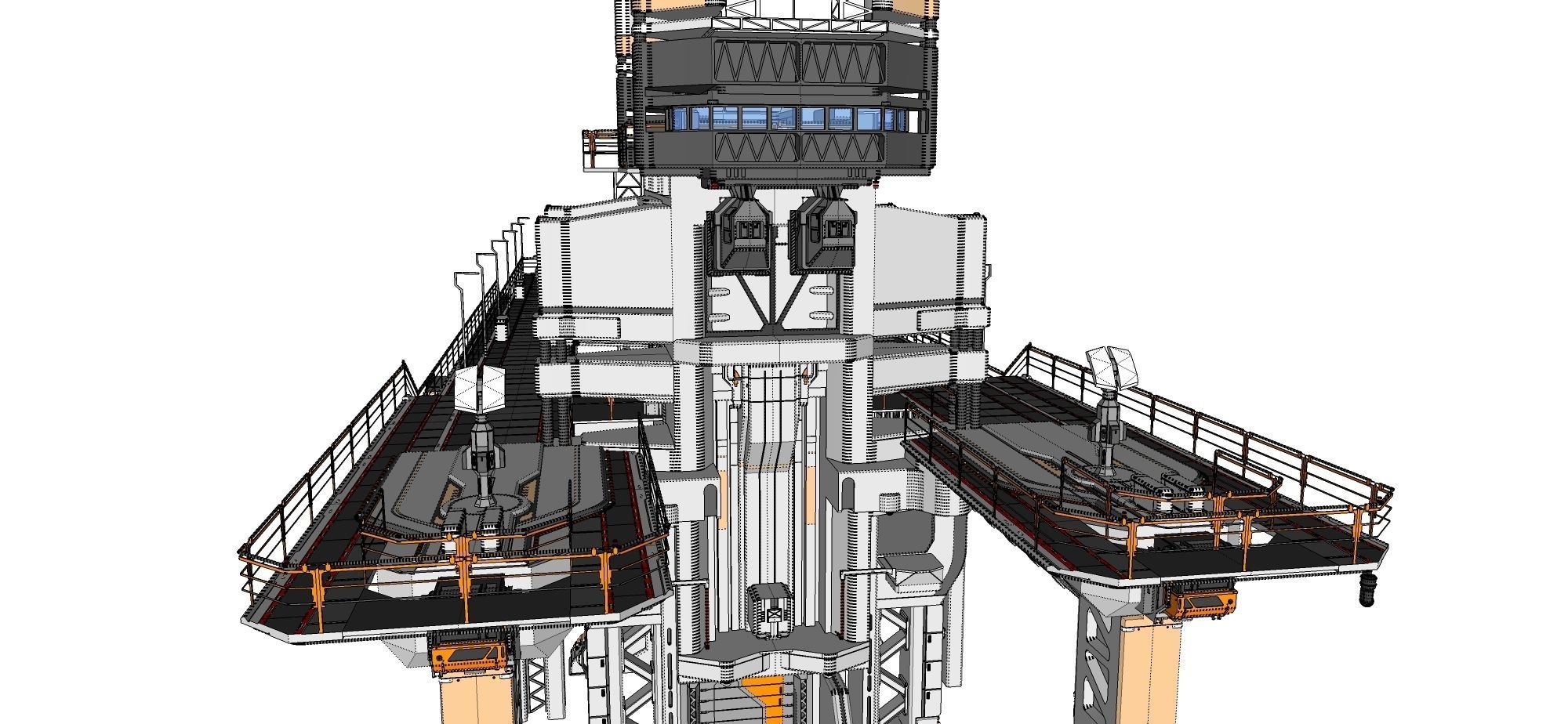 scifi radar tower 3D model_56