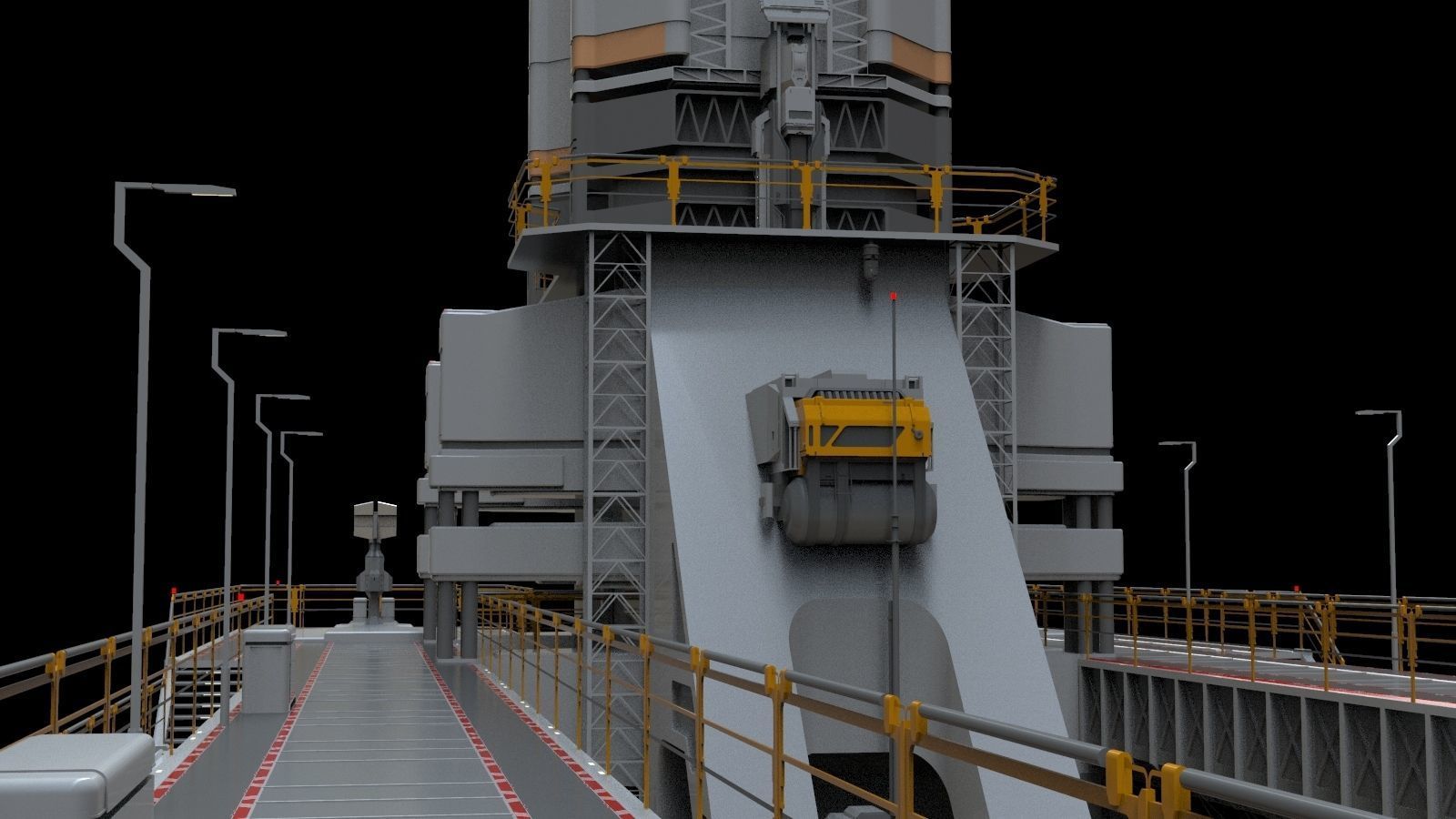 scifi radar tower 3D model_50