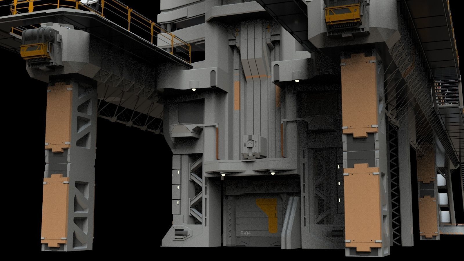 scifi radar tower 3D model_23