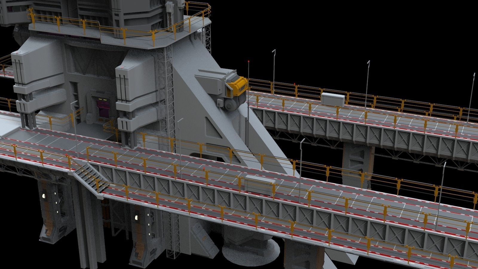 scifi radar tower 3D model_29