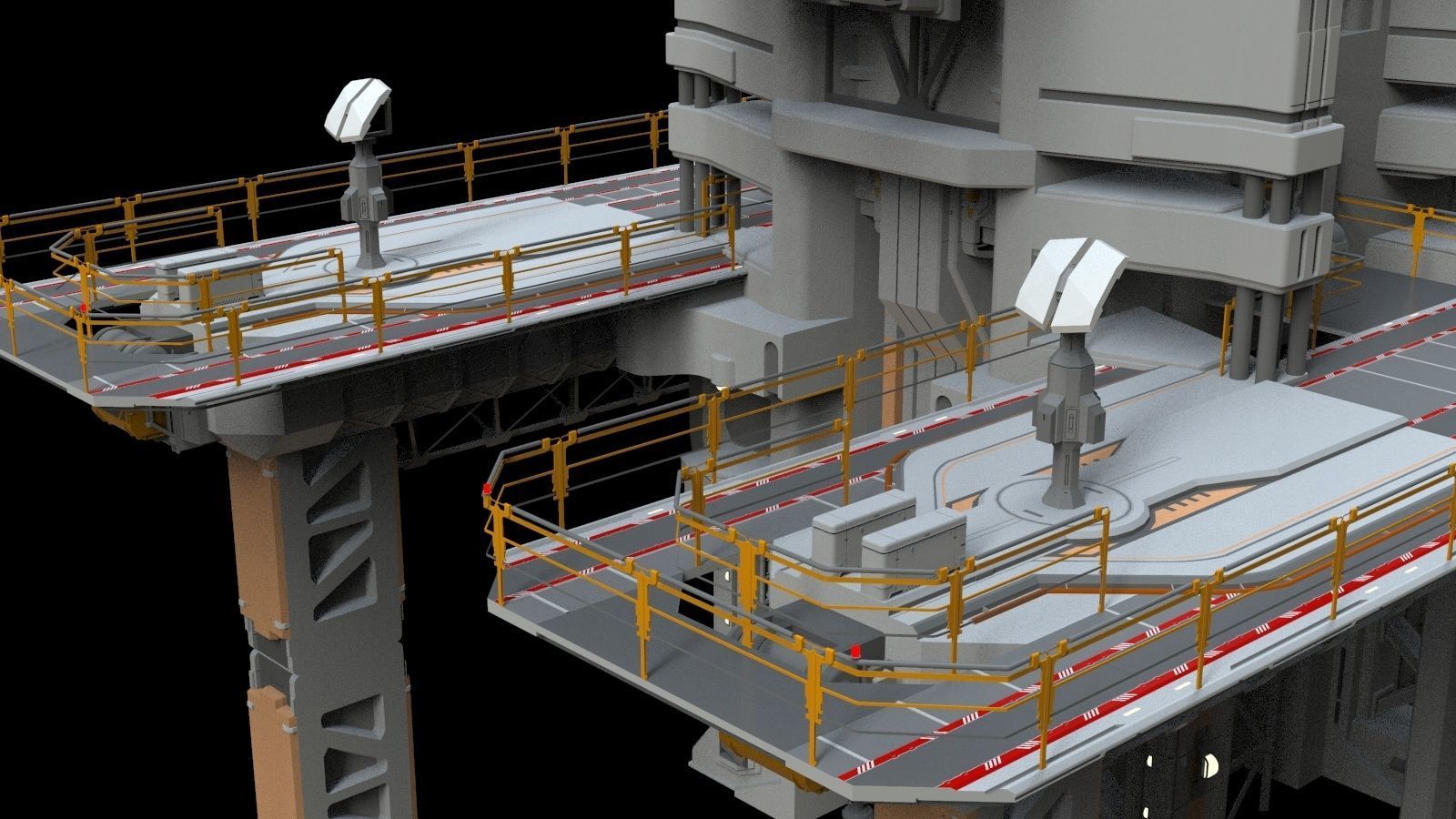 scifi radar tower 3D model_24