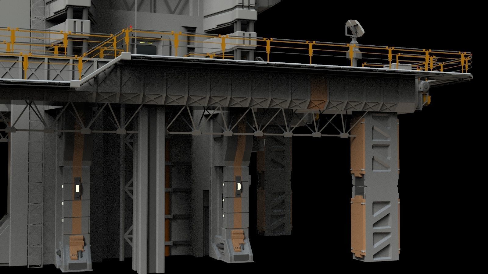 scifi radar tower 3D model_44