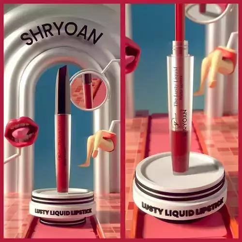 sephora liquid lipstick complete animation  Low-poly 3D model