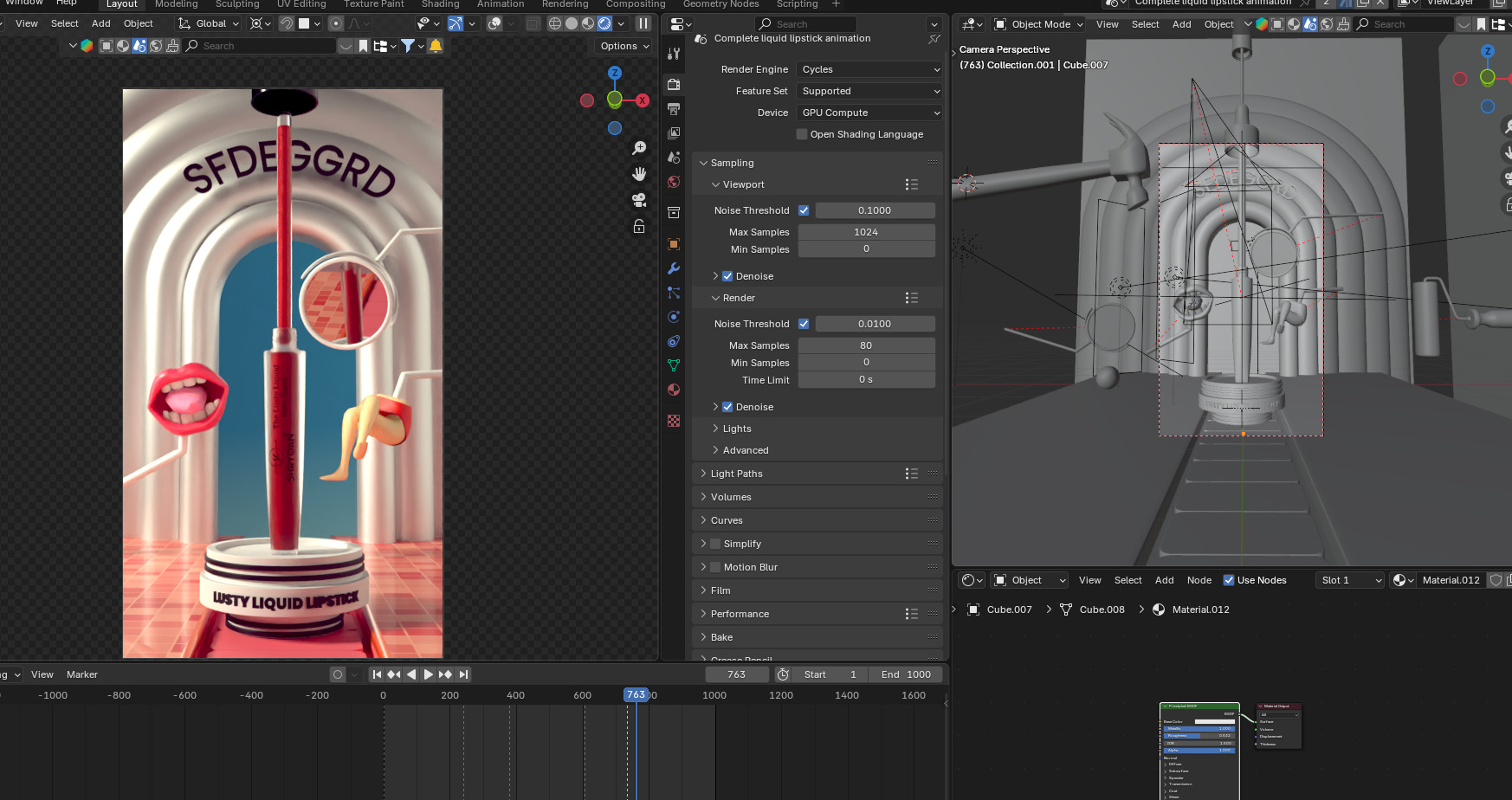 sephora liquid lipstick complete animation Low-poly 3D model_10