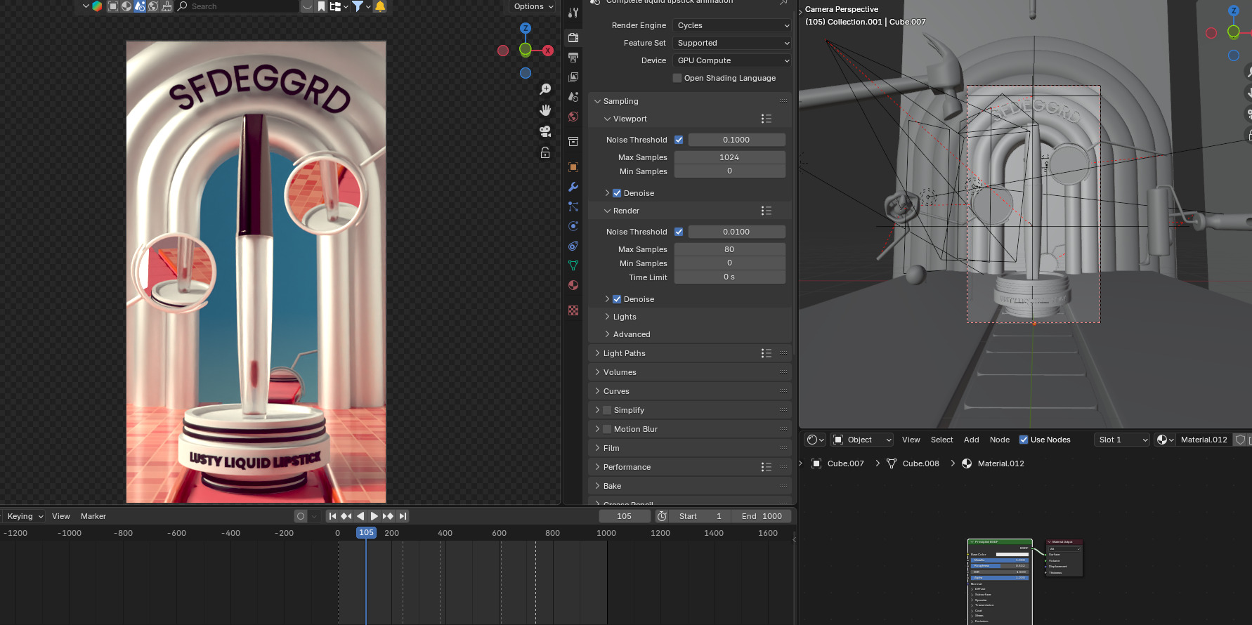sephora liquid lipstick complete animation Low-poly 3D model_7