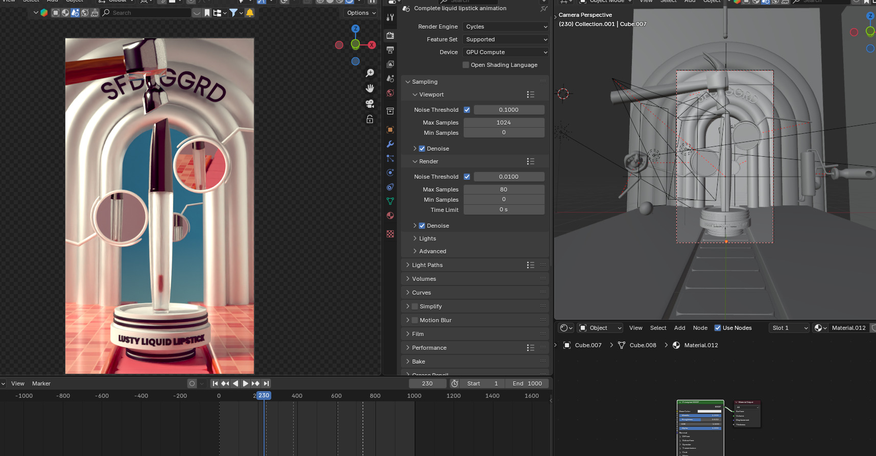 sephora liquid lipstick complete animation Low-poly 3D model_8