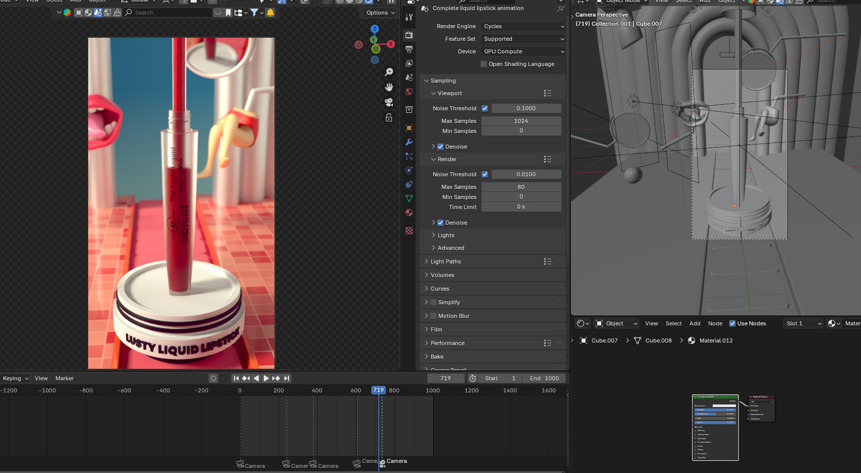 sephora liquid lipstick complete animation Low-poly 3D model_6
