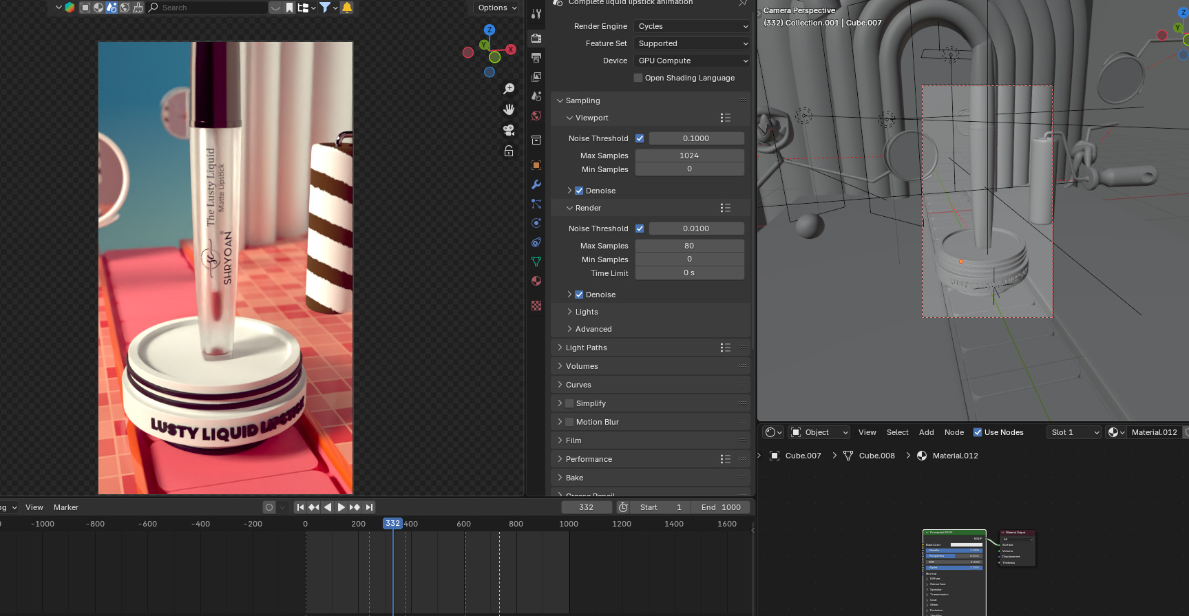 sephora liquid lipstick complete animation Low-poly 3D model_9