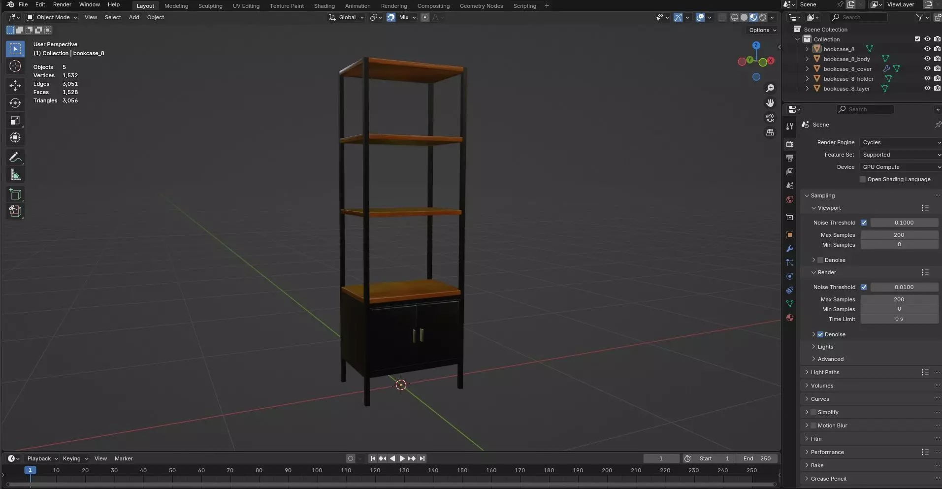Bookcase CG8 3D model_12