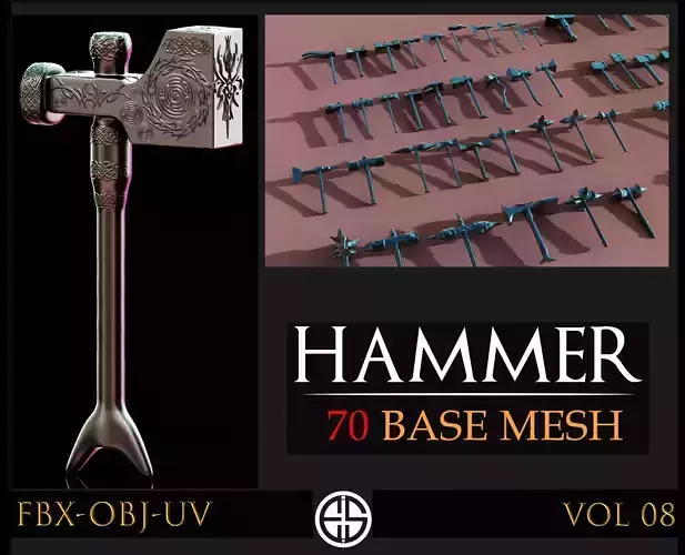70 Models-Cold Weapons-Hammer Weapons-UV-Vol 08