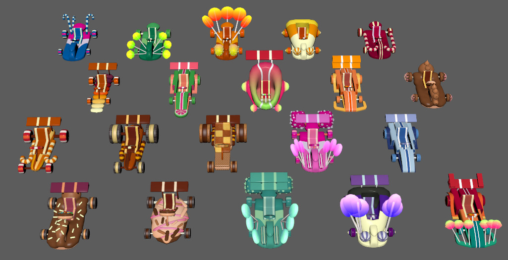 Stylish candy cookies for cars Low-poly 3D model_1