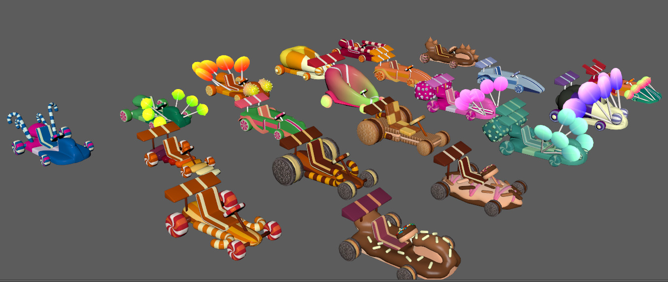 Stylish candy cookies for cars Low-poly 3D model_2
