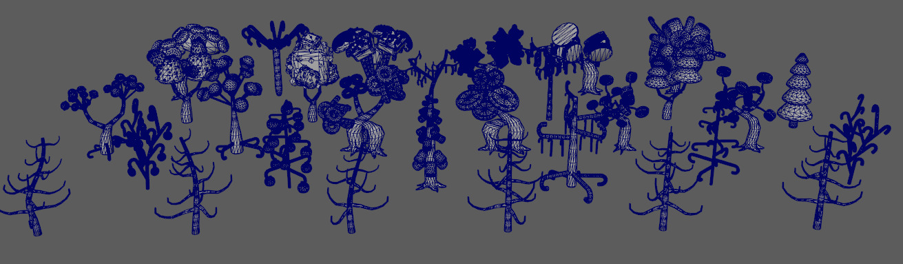 Stylish Candy Biscuit Tree Low-poly 3D model_3