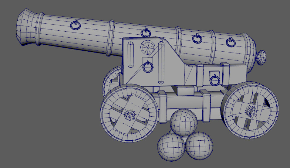artillery Low-poly 3D model_1
